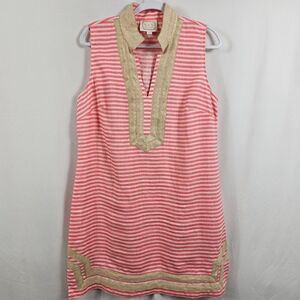 Sail To Sable Classic Sleeveless Tunic Dress in Pink Stripes - Size L